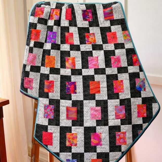 City Lights Quilt Pattern - Modern Geometric Throw - PDF 64x80In - image 1