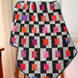 City Lights Quilt Pattern - Modern Geometric Throw - PDF 64x80In - thumbnail 1