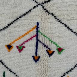 Colorful Moroccan Berber Rug Handmade Lamb Wool Beni Ourain Rug - 5.4 X 8.5 Ft - thumbnail 4