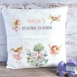 Personalised Fairy Forest Reading Pillow - Custom Book Pocket Cushion For Girls Nursery Decor - thumbnail 4