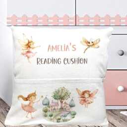 Personalised Fairy Forest Reading Pillow - Custom Book Pocket Cushion For Girls Nursery Decor - thumbnail 2