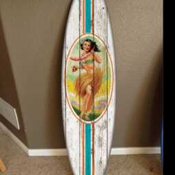 6' Custom Surfboard Wall Decor Hawaiian Beach Art - thumbnail 2