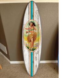 6' Custom Surfboard Wall Decor Hawaiian Beach Art - thumbnail 1