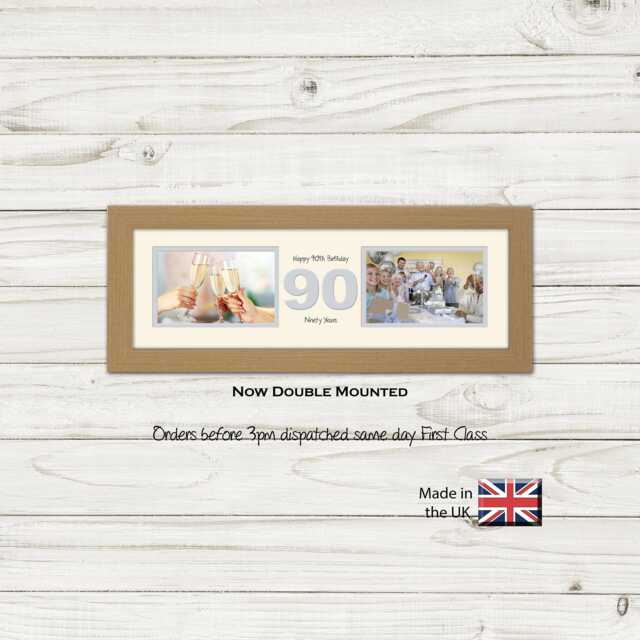 "90Th Photo Frame Word Birthday Special Gift Two Box 6""x4" - image 1