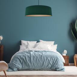 Extra Large Green Velvet Lampshade With Champagne Lining - thumbnail 2