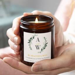 Personalised Anniversary Candle Gift For Wife - Soy Wax Apothecary Jar