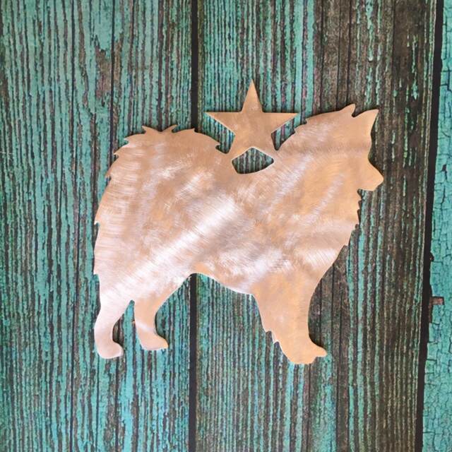 American Eskimo Dog, Christmas Tree Topper, Holiday Decoration, Wreath Aluminum, Metal, Dog Stars, Unique Gifts - image 1