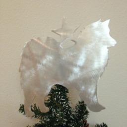 American Eskimo Dog, Christmas Tree Topper, Holiday Decoration, Wreath Aluminum, Metal, Dog Stars, Unique Gifts - thumbnail 3