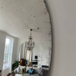 Large Antiqued Convex Wall Mirror - Ferrara Foxed Glass - 47 - thumbnail 4