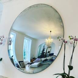 Large Antiqued Convex Wall Mirror - Ferrara Foxed Glass - 47 - thumbnail 2