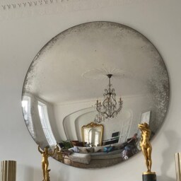 Large Antiqued Convex Wall Mirror - Ferrara Foxed Glass - 47 - thumbnail 3
