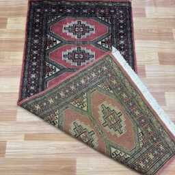 2x4 Pink Color Bokhara Rug - 0.60x1.20 Bedroom Luxury Area Turkish Fine Quality Afghan - thumbnail 4