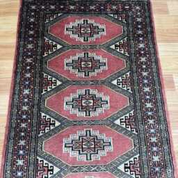 2x4 Pink Color Bokhara Rug - 0.60x1.20 Bedroom Luxury Area Turkish Fine Quality Afghan - thumbnail 3