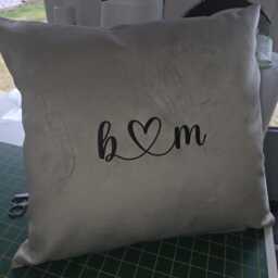 Personalised Scatter Cushion, Embroidered Initials & Heart, Couples Wedding Bedroom Home Decor Gift - thumbnail 3