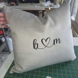 Personalised Scatter Cushion, Embroidered Initials & Heart, Couples Wedding Bedroom Home Decor Gift - thumbnail 2