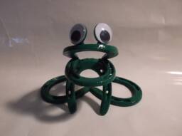 Horseshoe Frog Garden Art Recycled Metal Toad Decor - thumbnail 1