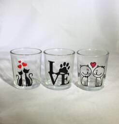 Valentine Votive Candle Holder Set Frosted Or Clear Glass