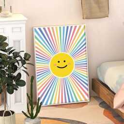 Sunshine Smile Sun For Kids Art Canvas Poster, Classroom Quotes, Children's Room Aesthetic Decor, Printed Gift - thumbnail 1