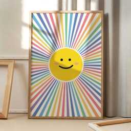 Sunshine Smile Sun For Kids Art Canvas Poster, Classroom Quotes, Children's Room Aesthetic Decor, Printed Gift - thumbnail 3