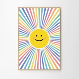 Sunshine Smile Sun For Kids Art Canvas Poster, Classroom Quotes, Children's Room Aesthetic Decor, Printed Gift - thumbnail 2