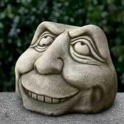 Stone Smile Face Statue Concrete Happy Bust Sculpture Outdoor Person Head Ornament Garden & Home Decoration Face Lover Gift - thumbnail 3
