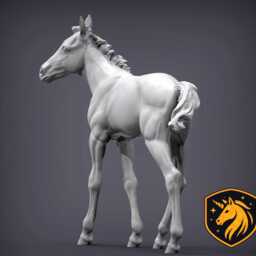 Foal - Walking Pose - Unpainted Resin Model - Realistic Young Horse Sculpture - thumbnail 2