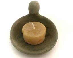 Goddess Pottery Bowl Sweet Pea Green Ceramic Catchall, Tea Light Holder