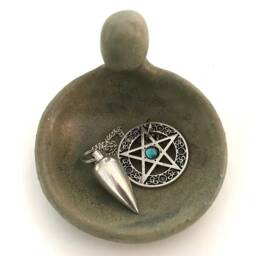 Goddess Pottery Bowl Sweet Pea Green Ceramic Catchall, Tea Light Holder - thumbnail 2