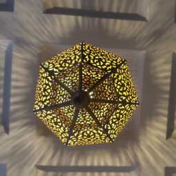 Handmade Moroccan Brass Pendant Light - Engraved Filigree Chandelier - thumbnail 3