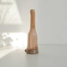Wood Vase Scandinavian Rustic Home Decor Candlestick - thumbnail 2