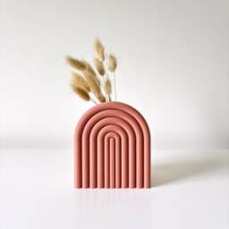 Boho Rainbow Flower Vase/Minimalist For Dry Florals Shelf Decor 3D Printed - thumbnail 3
