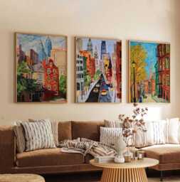 Set Of 3 Philadelphia Posters, Usa Wall Art Prints, Travel Poster Set, Philly Skyline Historic City Decor Posters