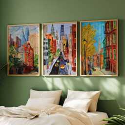 Set Of 3 Philadelphia Posters, Usa Wall Art Prints, Travel Poster Set, Philly Skyline Historic City Decor Posters - thumbnail 3