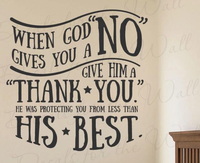 When God Gives You No Give Him Thank Protecting His Best Inspiration Motivation Bible Jesus Christian Wall Art Vinyl Decal T19 - image 1