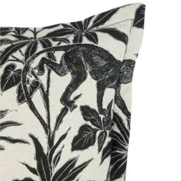 "Monkey Tropical Linen Cushion Covers Lino Print Style 16"", 18"", 20"", 22"", 24"" & 18"" X 12"", 20"" 14" - thumbnail 3
