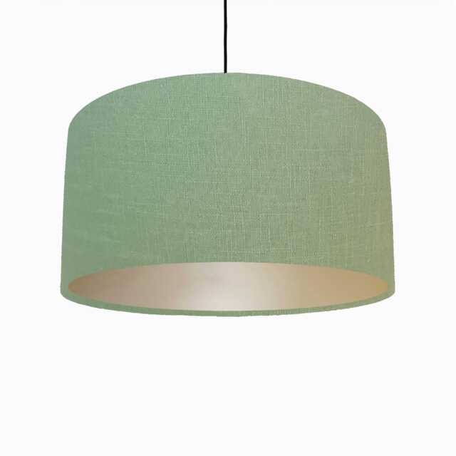 Sage Green Lampshade in Linen With Champagne Lining - image 1