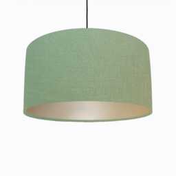 Sage Green Lampshade in Linen With Champagne Lining - thumbnail 1
