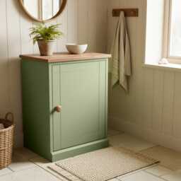 Handmade Narrow Cupboard, Small 1 Door Cabinet With Adjustable Shelves - thumbnail 3