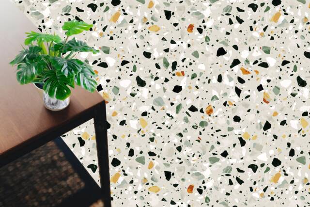 Terrazzo Vinyl Floor Mat Scandinavian Kitchen Rug - image 1