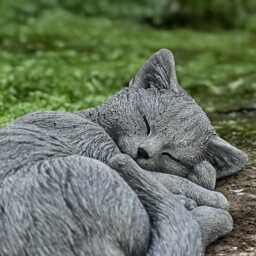 Sleeping Kitty Statue Concrete Kitten Figurine Stone Cat Decoration Memorial Ornament Front Door Kitty Lover Gift Yard Art - thumbnail 2