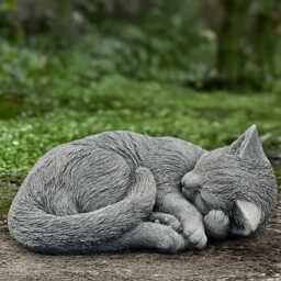 Sleeping Kitty Statue Concrete Kitten Figurine Stone Cat Decoration Memorial Ornament Front Door Kitty Lover Gift Yard Art - thumbnail 3