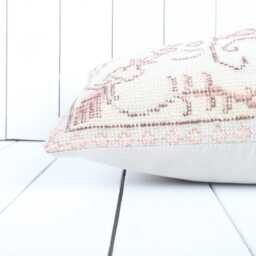 Vintage Kilim Lumbar Pillow Cover 12x20 Wool Sofa Cushion - thumbnail 4