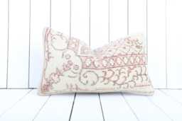 Vintage Kilim Lumbar Pillow Cover 12x20 Wool Sofa Cushion - thumbnail 1