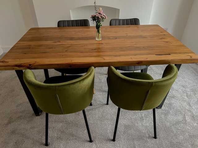 Rustic Industrial Reclaimed Dining Table - image 1