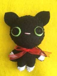 Black Cat With White Paws, Christmas Tree Ornament