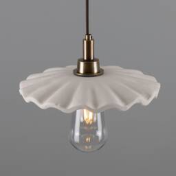 Kirhii Organic Ceramic Bathroom Pendant Light Matte White Striped 10.75 - thumbnail 2