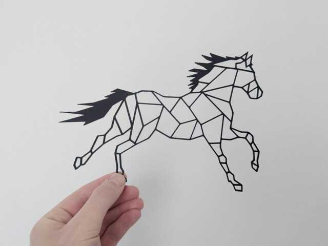 Geometric Horse - Wall Art Hanging Decoration Home Decor Black Printinghive - image 1