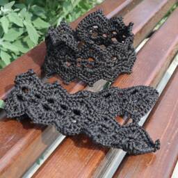 Lace Tiebacks With Button, Crochet Curtain Tie Backs, Custom Order Available - thumbnail 3