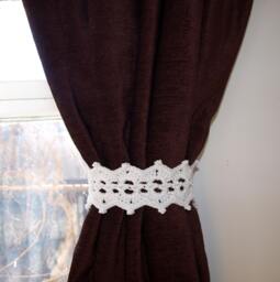 Lace Tiebacks With Button, Crochet Curtain Tie Backs, Custom Order Available