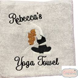 Embroidered Yoga Towel, Personalised Cotton Gift - thumbnail 2
